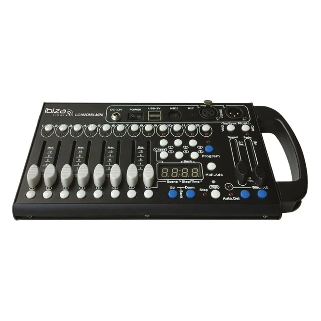 Controlador DMX Ibiza LC192DMXMini - 192 Canales - 12 Escáneres - Rackable 19 - Negro