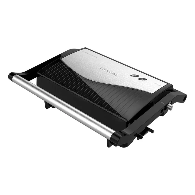 Cecotec Rockngrill 1500 Rapid Elektrogrill 750 W, Rockstone Beschichtung, höhenverstellbare obere Platte, Fettauffangschale, umweltfreundlich