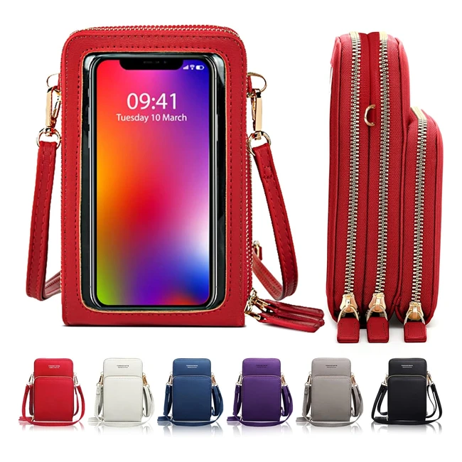 Goopai Women Large Touch Screen Crossbody Phone Purse with 2 Straps