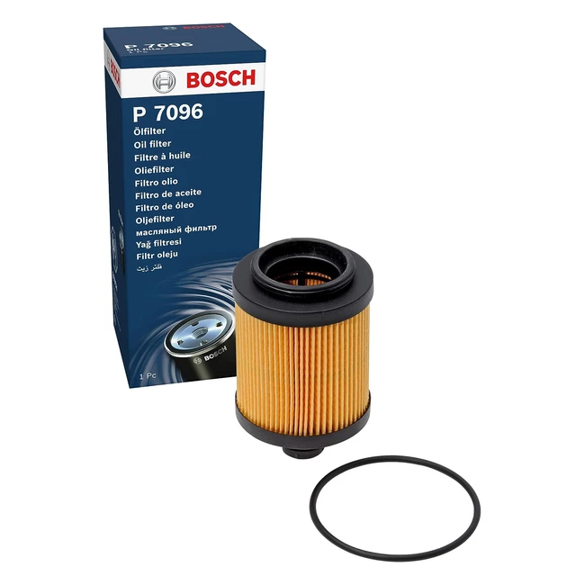 Filtro de Aceite Bosch P7096 - Resistente al Calor y Presión - Alta Capacidad de Retención de Polvo - Piezas Originales