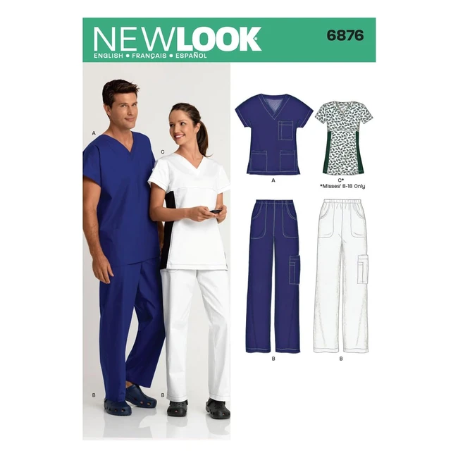 ¡Oferta especial! New Look 6876 - Patrón de costura multicolor para hombres y mujeres