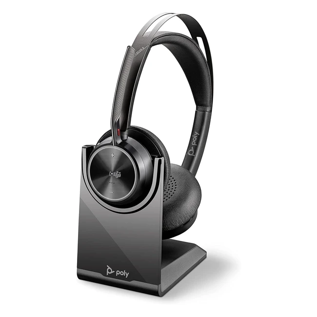 Cuffie stereo Bluetooth dual ear con microfono a canna e cancellazione attiva del rumore - Poly Voyager Focus 2 UC USB-C