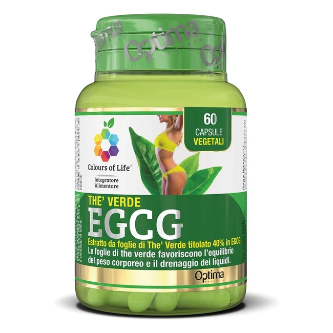 Colours of Life TH Verde EGCg - Integratore per Peso Corporeo e Drenaggio Liquidi - Senza Glutine e Vegano