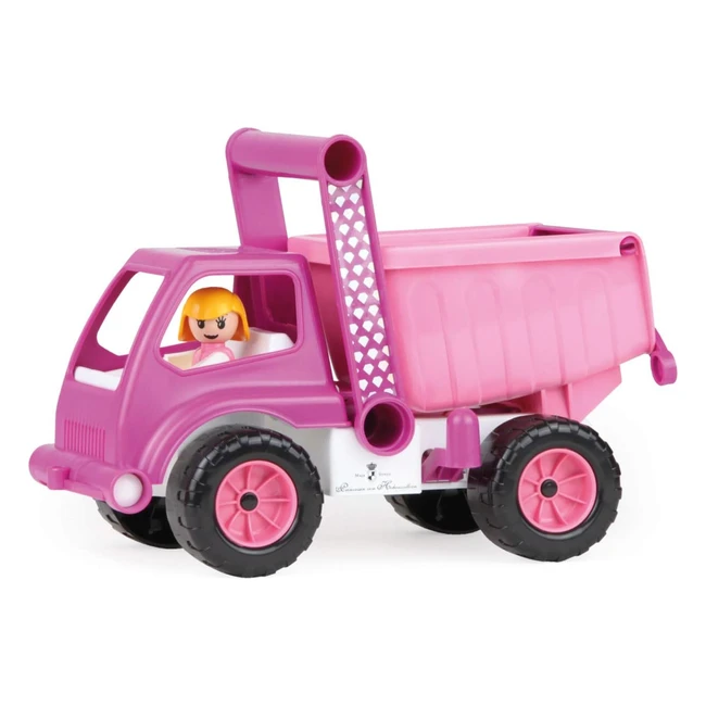 Lena Escavatore Giocattolo Grande - Rosa con Glitter - Cabina Apribile - Cassone Ribaltabile