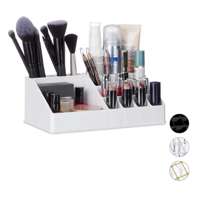 Organizador de Maquillaje Relaxdays con 16 Compartimentos - Blanco