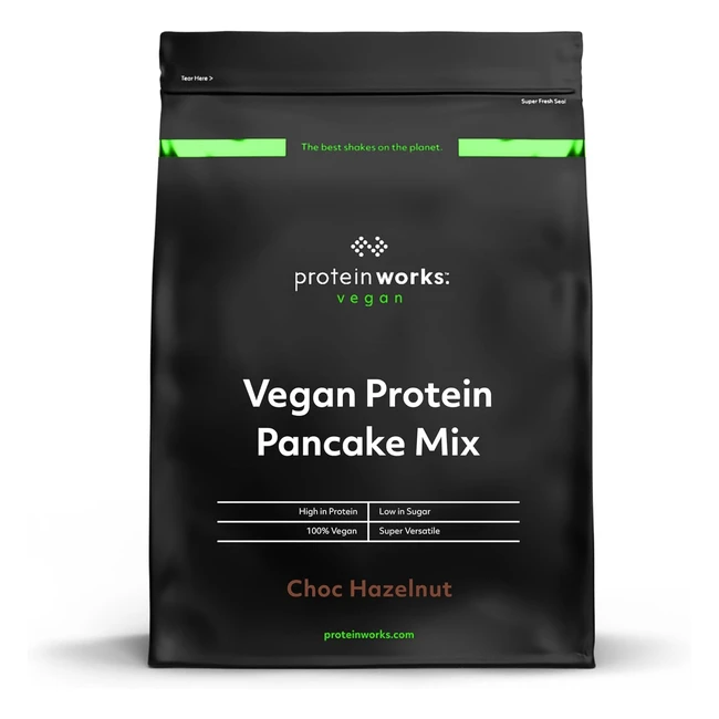 Protein Works Pancake Vegani 100 Vegetale - Colazione Proteica - Cioccolato Noc