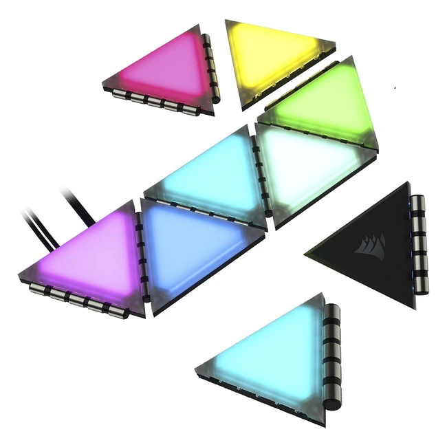 Corsair iCUE LC100 - Paneles de Iluminación para Chasis - Kit de Inicio de 9 Paneles - 81 LED - Fácil Acoplamiento Magnético