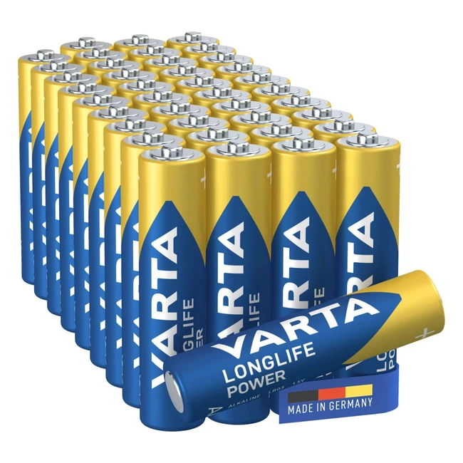 Varta Longlife Power AAA Micro Batterie - Confezione da 40 - Alta Qualità e Lunga Durata