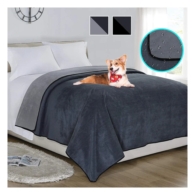 Waterproof Blanket Cover 178x230cm - 100% Leak Proof - Easy to Clean - for Baby Adults Dogs Cats - Charcoal Light Grey