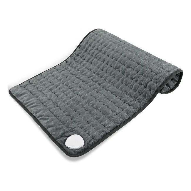 Electric Heating Pad for Back Pain Relief - 6 Heat Levels - Auto Shut Off - Machine Washable - Dark Grey 33x17