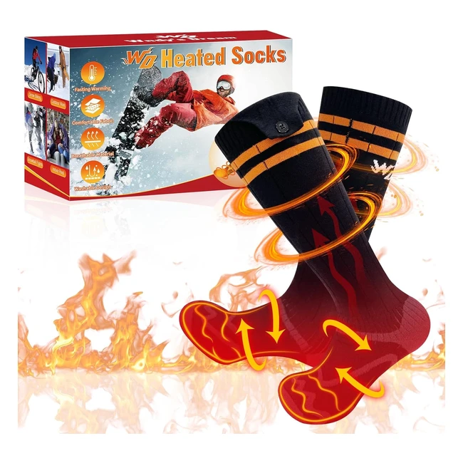 Heated Socks 2023 - Rechargeable, 5000mAh Battery, Long Life, Large Heating Area