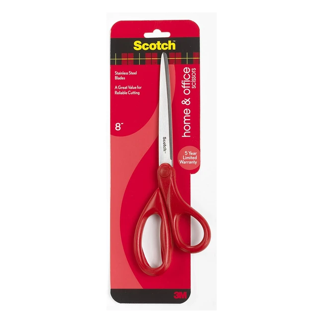 Scotch Universal Scissors Red 20cm - Precise Cutting, Everyday Use