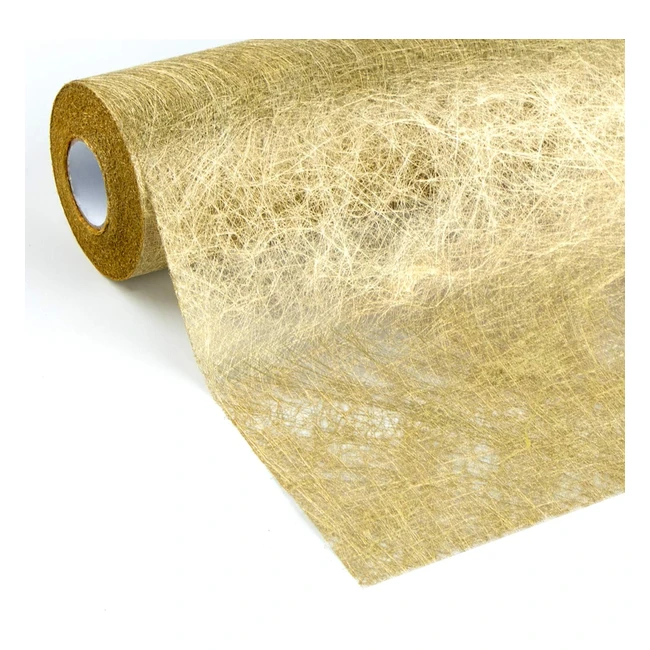 Chemin de table en tissu métallisé doré Weltrxe - Décoration de table élégante - 23cm x 5m