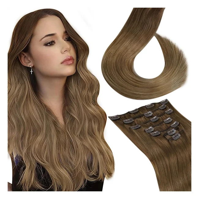 Extensiones de pelo natural Laavoo Balayage 16 pulgadas 6814 - Cabello suave y