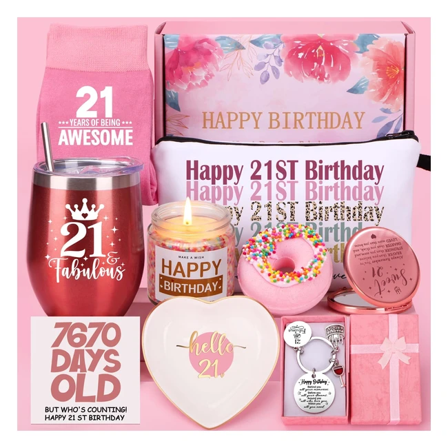 Happy 21st Birthday Gifts for Her - Pamper Box for Women - Personalized 21st Birthday Presents