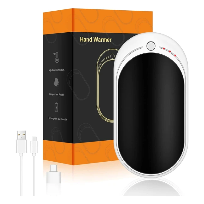 Chauffe-main rechargeable USB 5200mAh - Chaufferette portable pour femmes et hommes - Idéal pour le golf, le camping et la randonnée