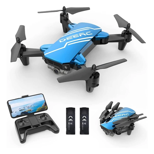 Deerc D20 Drohne für Kinder mit Kamera, Quadcopter mit 720p FPV Übertragung, Handy Steuerung, Flugbahn, Höhenhaltung, Ein-Knopf-Start, Kopflos-Modus, 3D-Flips, Geschenk für Anfänger