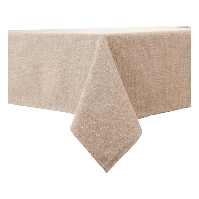 Balcony Falcon Rectangle Tablecloth - Wrinkle Resistant, Water Proof, Decorative Linen Fabric - Beige 145x215cm