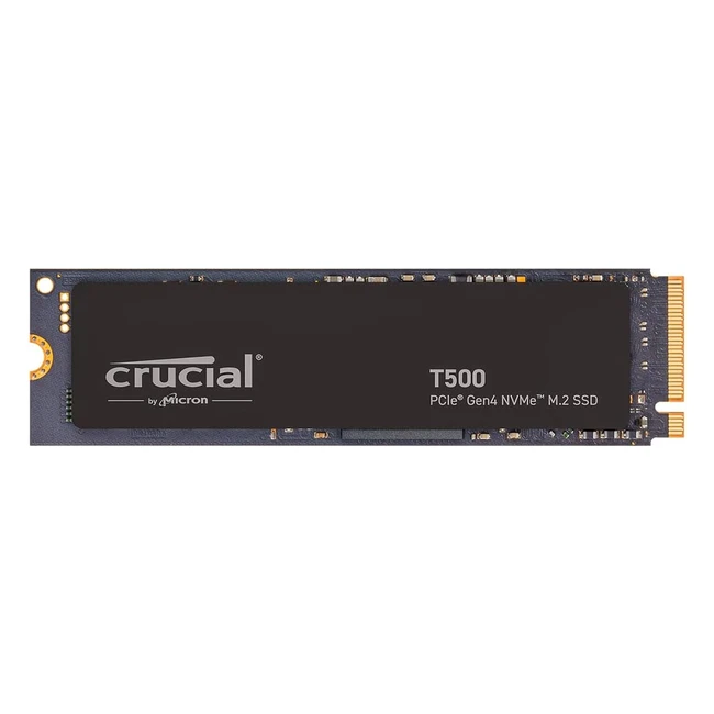 Crucial T500 1To PCIe Gen4 NVMe M.2 SSD Interne Gaming - Jusqu'à 7300MB/s - Compatible avec PC Portable et de Bureau - 1 Mois Adobe CC Toutes les Apps