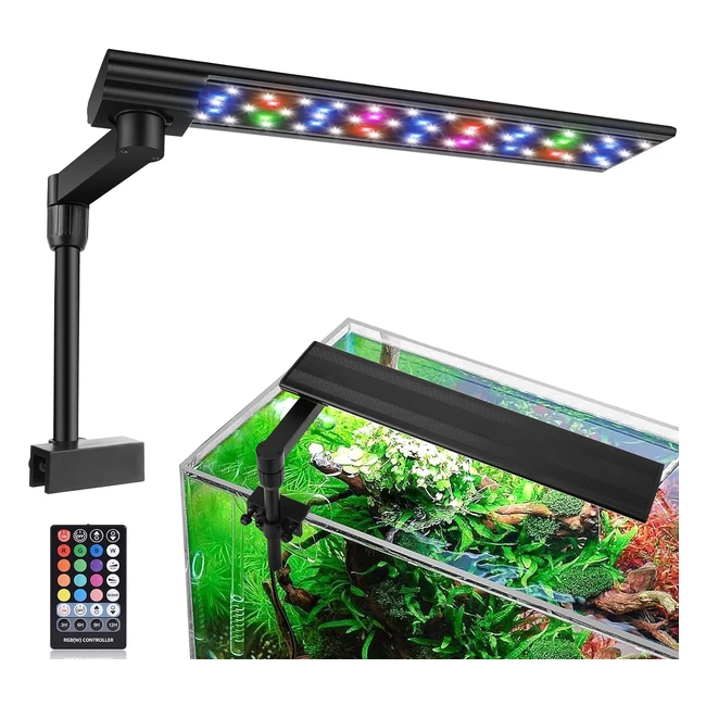 Rampe LED Aquarium Zingbabu 20W 3050cm - Spectre Complet - Clip sur Lampe - Gradateur Minuterie - Eclairage Aquarium