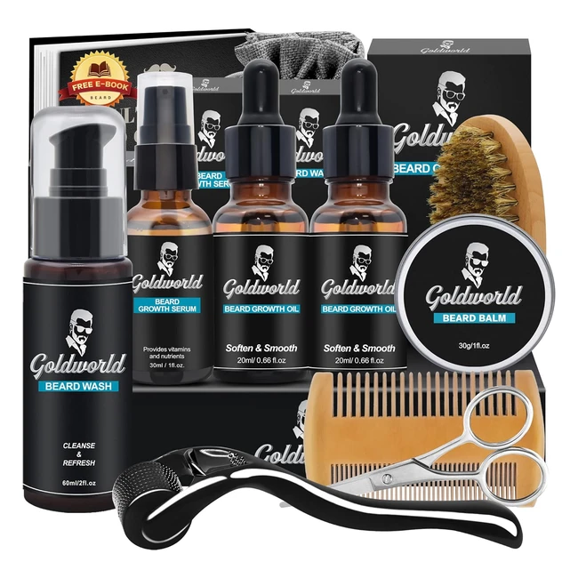 Beard Growth Grooming Kit for Men - wDerma Roller - Hair Growth - Birthday Chri