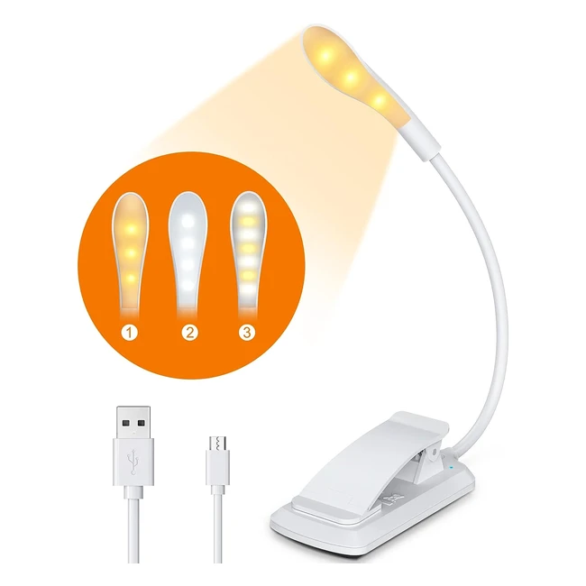 Lampe de Lecture LED Rechargeable USB - 9 Modes dclairage - Protection des Ye