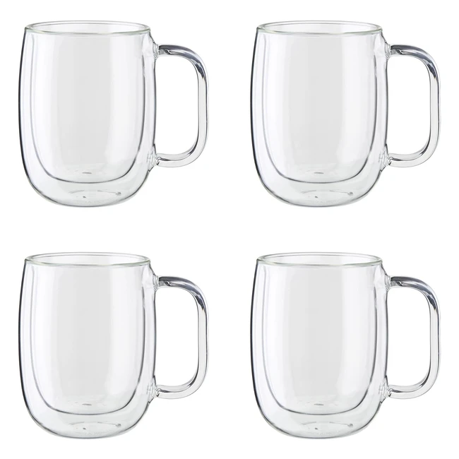 Zwilling Sorrento Plus 4pc Insulated Coffee Mug Set - Keeps Drinks HotCold Dis