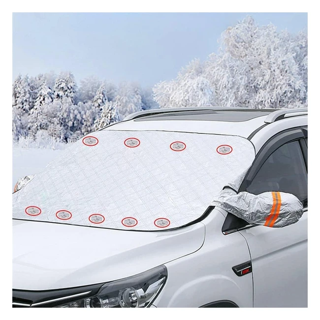 Antrect Car Windscreen Cover for Winter - Magnetic Frost Protector - Thicken Windshield Cover - 9 Magnets - Ice Snow Sun Shade