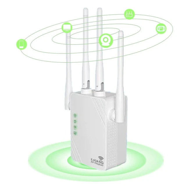 Rpteur WiFi sans fil 1200Mbps 24GHz 5GHz - Amplificateur WiFi avec 4 antenn
