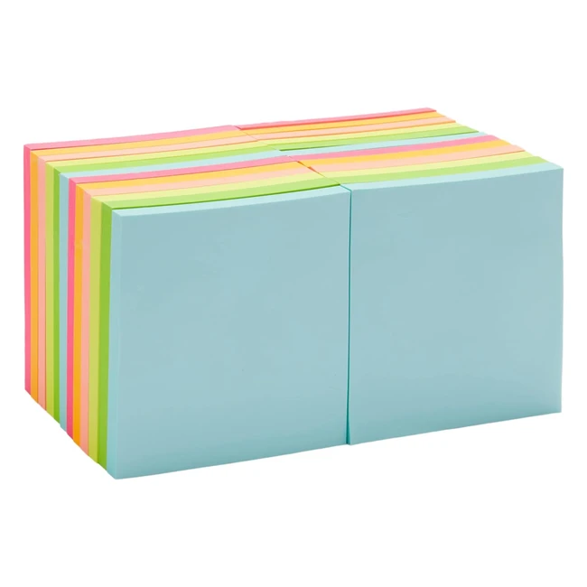 Blocs de Notas Adhesivas Amazon Basics 24 Unidades - Colores Surtidos - 76 x 76 cm