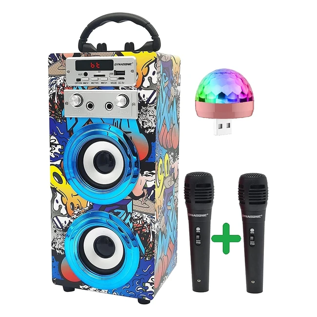 Enceinte Karaoké Dynasonic 3ème génération avec microphone - Cadeaux originaux pour enfants - Jouets pour fille - Pack modèle 16