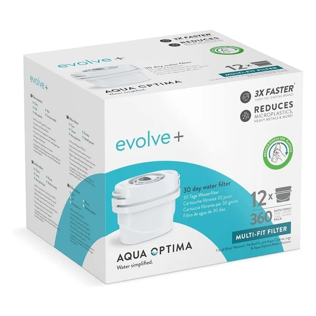 Cartucho filtro agua AquaOptima Evolve - Paquete 12 suministro 12 meses - Filtración 5 etapas