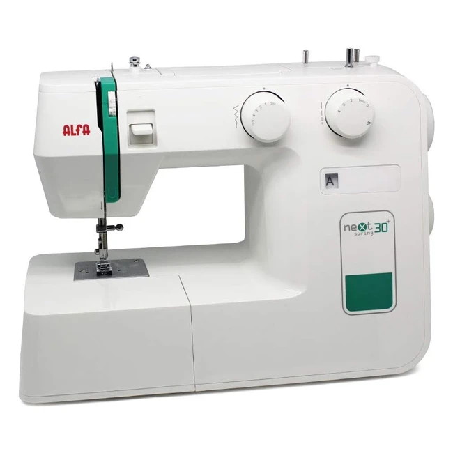 Máquina de coser Alfa Next 30 Spring - Verde - Ref. 30x19x37cm - ¡Cose de todo!
