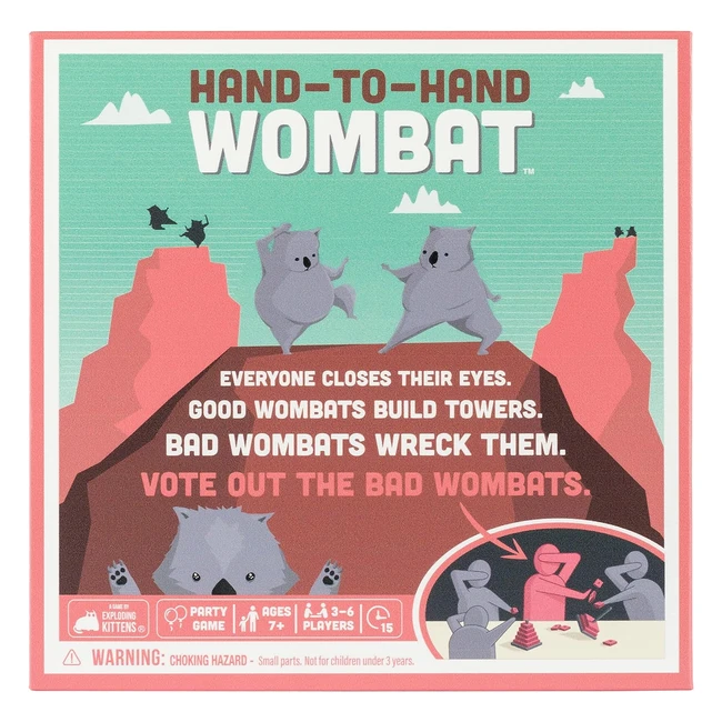 Gioco di carte mano a mano Wombat di Exploding Kittens per adulti adolescenti e