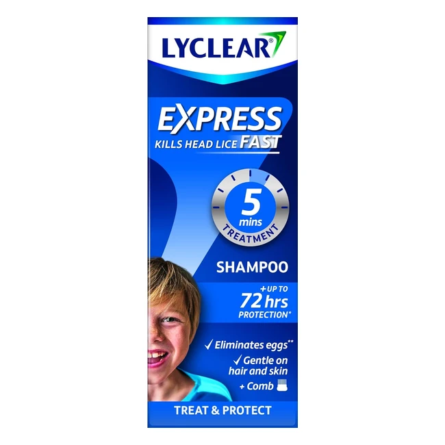 Lyclear Express Shampoo - Kills Head Lice & Eggs in 5 Mins - 72 Hrs Protection - 200ml
