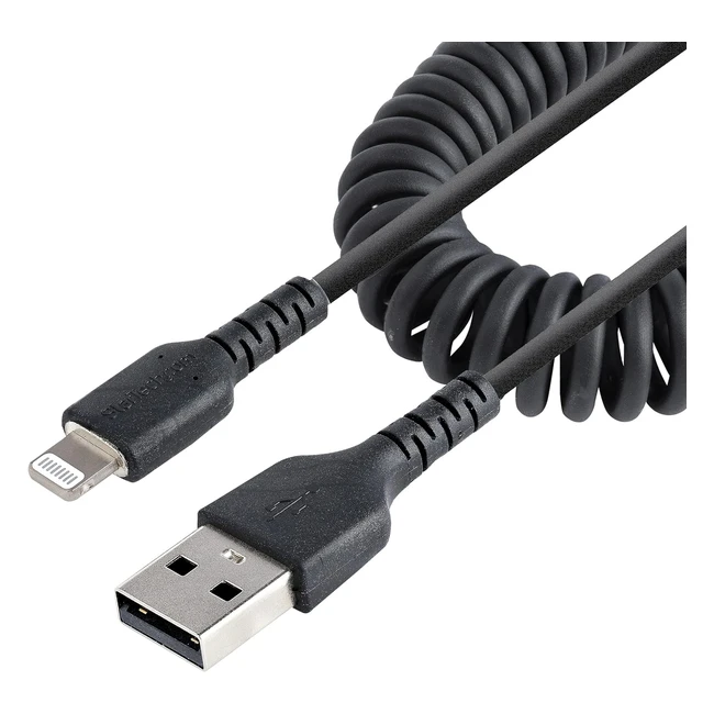 Startechcom 1m USB to Lightning Cable - MFI Certified - Coiled iPhone Charger Cable