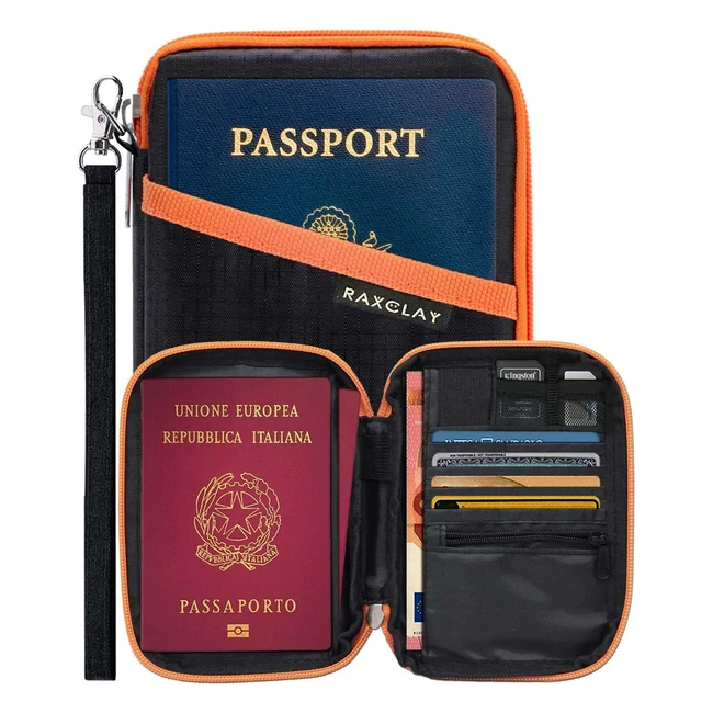 Portafoglio da viaggio Raxclay RFID impermeabile - Protezione documenti e carte di credito