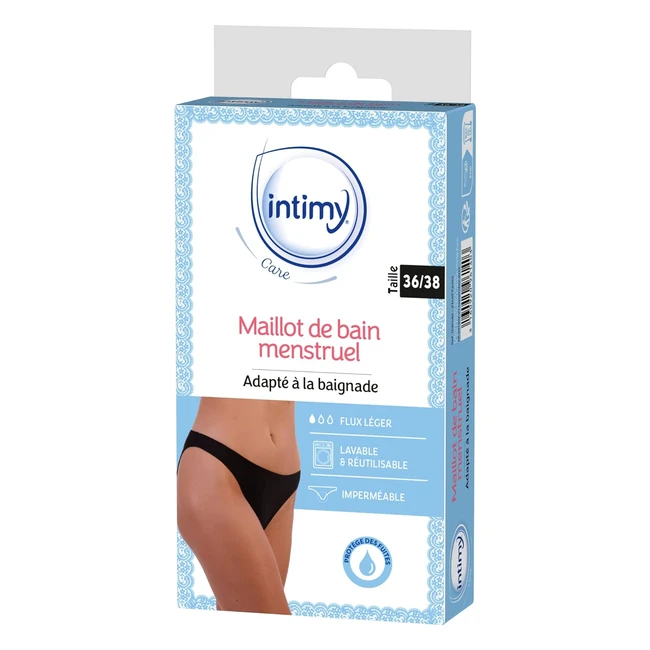 Bas de maillot de bain menstruel Intimy Care - Taille 36-38 - Protection contre les fuites - Imperméable et réutilisable