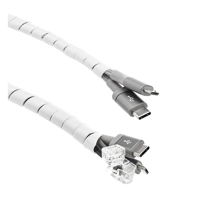 Tubo Organizador de Cables Universal Blanco - 10m - Marca AmazonCommercial