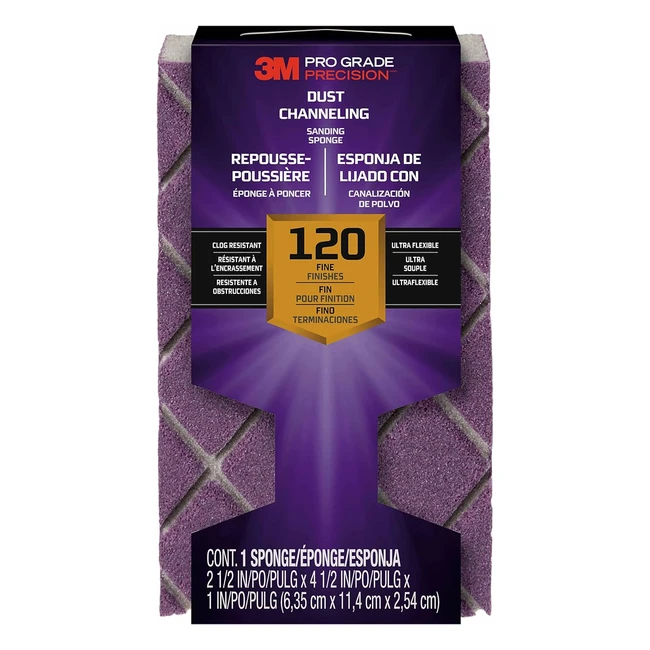 Esponja de canalizacin de polvo 3M Pro Grade grano 120 fino 12 paquete