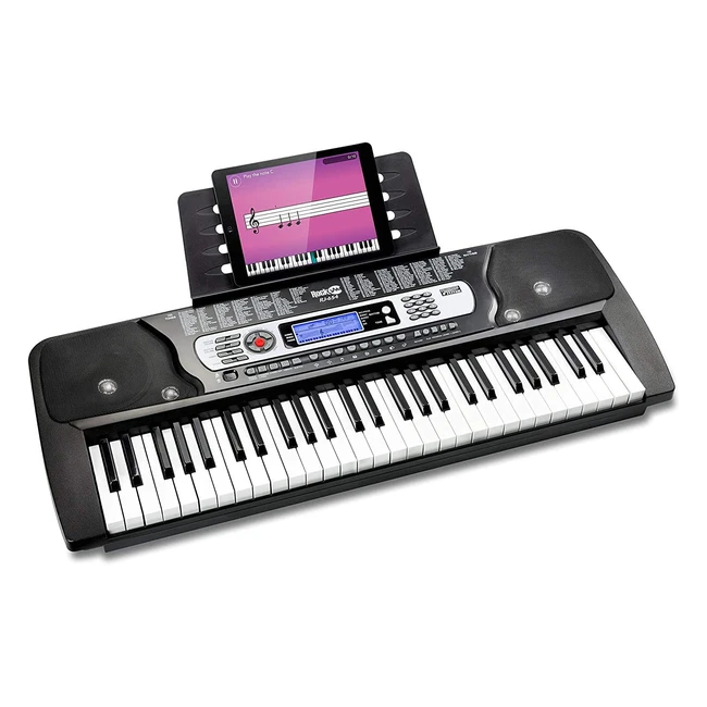 RockJam RJ654 Portable 54-Tasten Digital Keyboard mit Notenständer und interaktivem LCD-Bildschirm