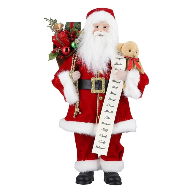 AGM 17inch Christmas Santa Ornaments - Standing Santa Claus Figures for Indoor D