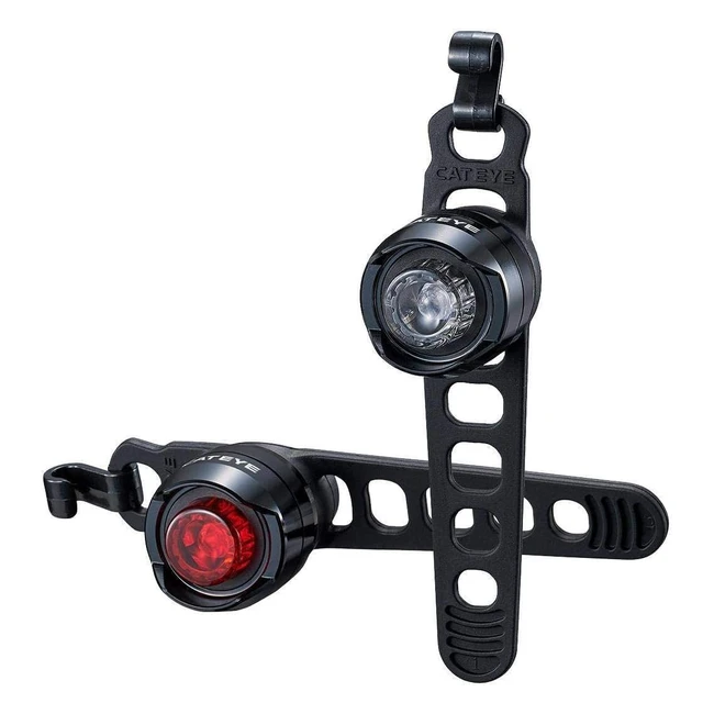 Cateye Orb Rechargeable FR Bicycle Light Set - Polished Black  USB Rechargeable