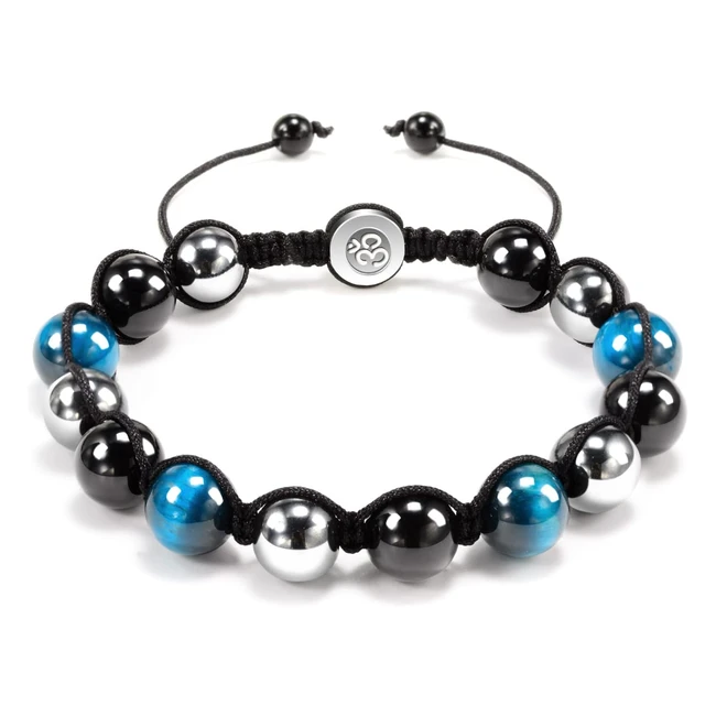 Bracelet Triple Protection Homme Femme 810mm - Hmatite Noire et Bleue il de