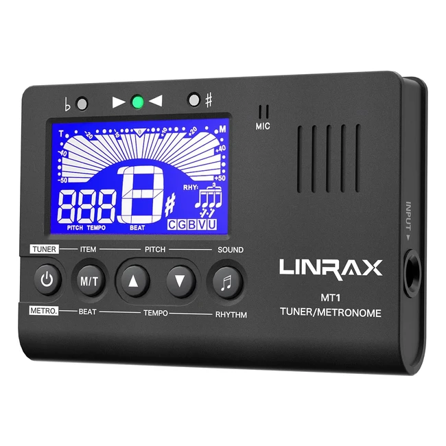 Linrax MT1 - Accordatore Metronomo 3 in 1 per Chitarra, Basso, Ukulele - Referenza 430-450Hz