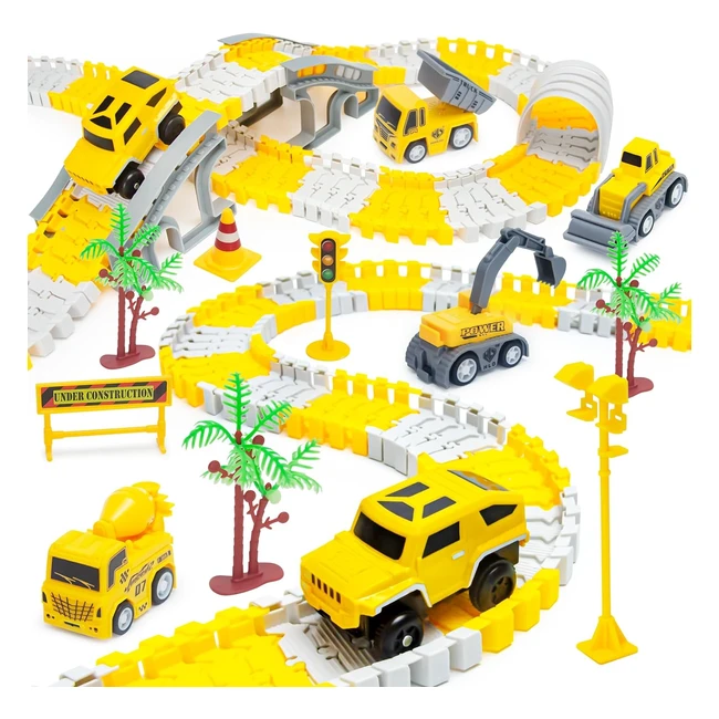 Circuit Voiture Enfant Lixiin 305 pièces - Jouet 3-6 ans avec 6 Voitures Flexibles - Jeux Noël Cadeau Garçon Fille