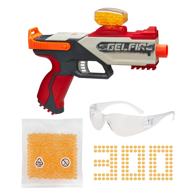 NERF Pro Gelfire Legion Blaster 300 - Hydrogelbälle, Ballmagazin für 130 Bälle, federbetätigte NERF Brille