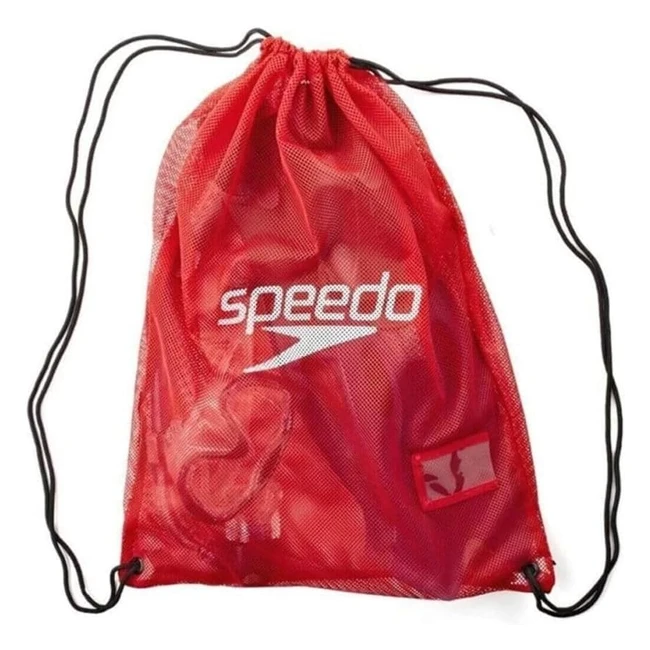 Speedo Equipment Mesh Drawstring Bag - Durable Design, Comfy Straps - USA Red