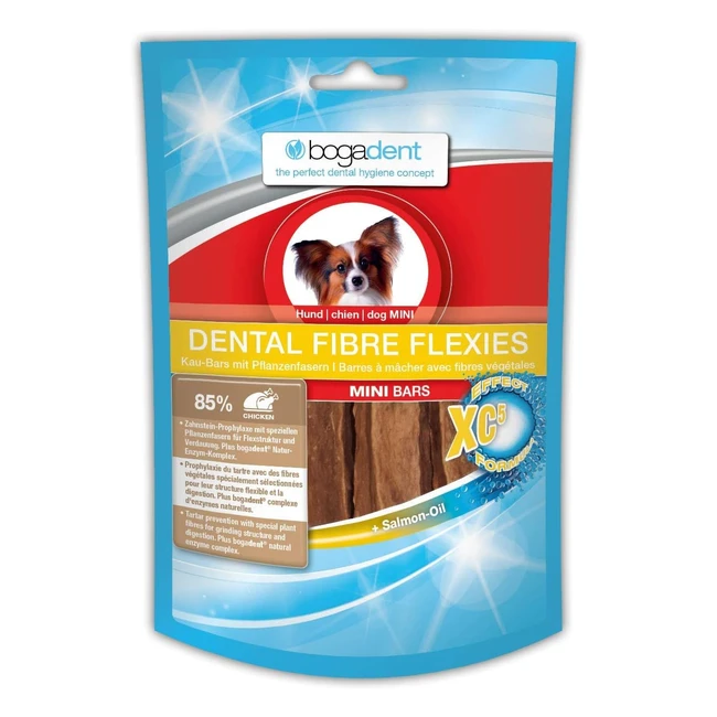 bogadent Dental Fibre Flexies Mini - Hundekauartikel gegen Zahnstein und Plaque - Kausnacks für tägliche Zahnpflege - mit Pflanzenfasern für bessere Verdauung - 1 Packung, 70 g
