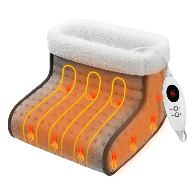 Fast Heating Electric Foot Warmer for Men and Women - 6 Heat Settings Automatic